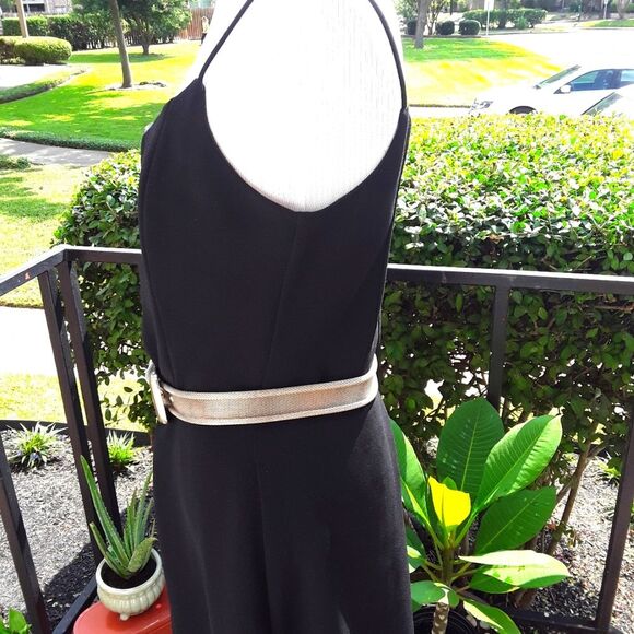 JESSICA HOWARD Black Cocktail Scallop Lace Spaghetti Strap Dress SZ 12 - Vtg - Picture 4 of 8